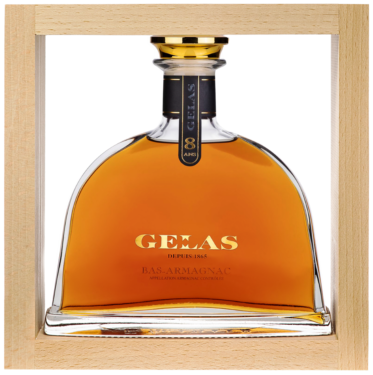 Арманьяк Gelas 8 ans Bas-Armagnac decanter in wooden box 0,7 л фото
