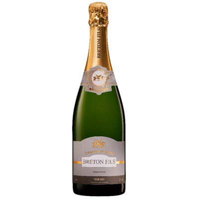 Шампанское Белое Полусухое Breton Fils Tradition Demi-Sec Champagne 0,75 л фото