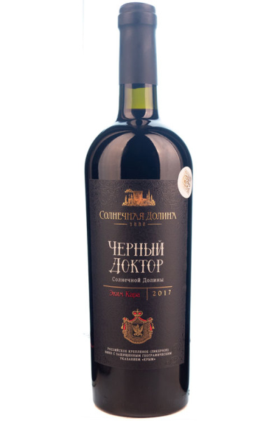 Вино креплёное Красное Solnechnaya Dolina Chernyj Doctor Solnechnoy Doliny Crimea 2017 0,75 л фото
