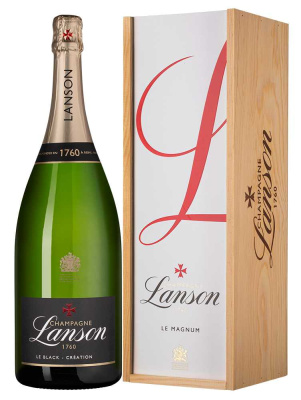 Шампанское Белое Брют Lanson Le Black Creation Brut in wooden box 2018 1,5 л фото