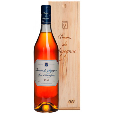 Арманьяк Baron de Sigognac Bas-Armagnac in wooden box 1969 0,70 л фото
