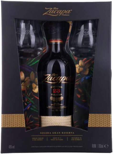 Ром Zacapa Centenario Solera Gran Reserva 23 yo with 2 glasses in gift box 0,7 л фото