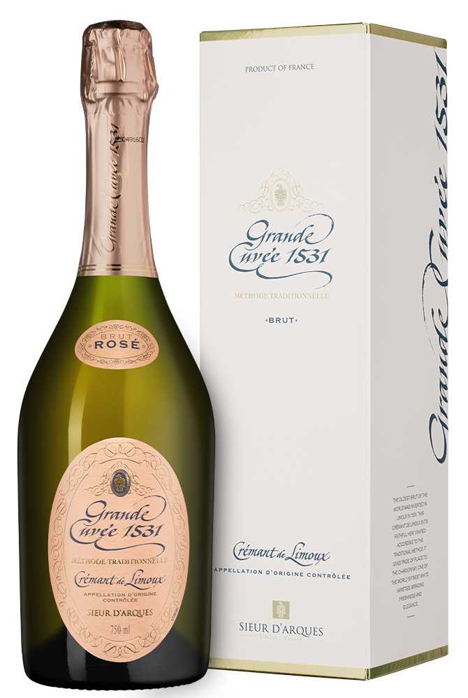 Вино игристое Розовое Grande Cuvee 1531 Cremant de Limoux Rose in gift box 2023 0,75 л фото