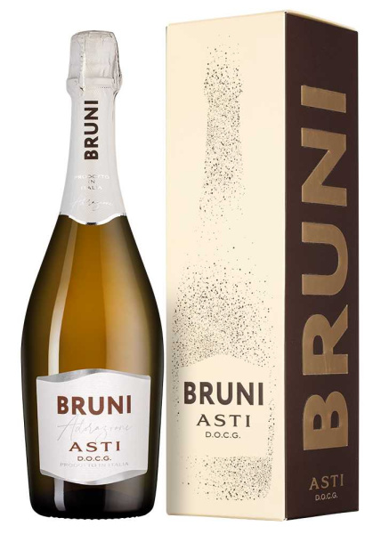 Вино игристое Белое Bruni Asti in gift box 2024 0,75 л фото