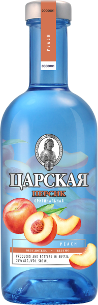 Водка Царская Оригинальная Персик 38% 0,5 л фото