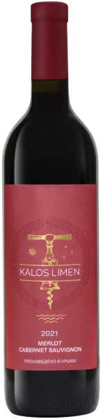 Вино Красное Сухое Kalos Limen Merlot & Cabernet Sauvignon 2021 0,75 л фото
