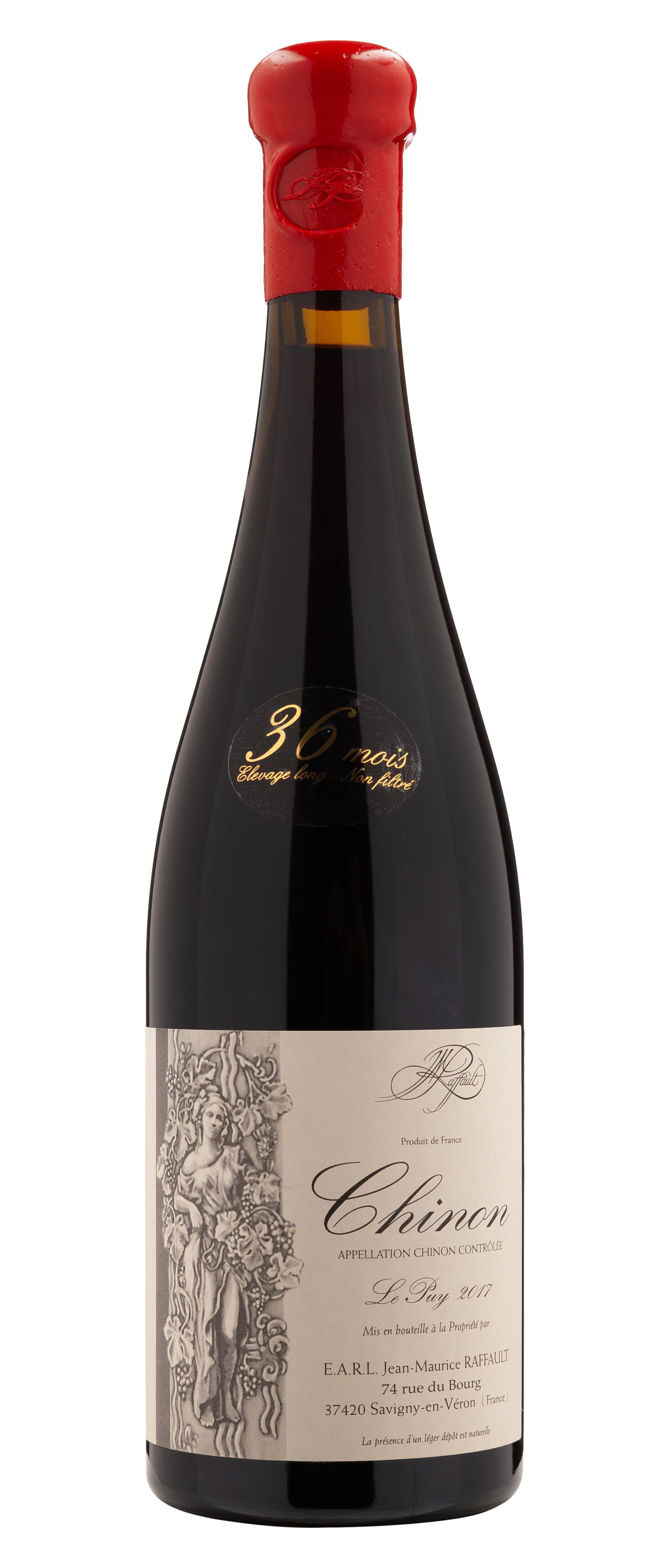 Вино Красное Сухое Jean-Maurice Raffault Le Puy Chinon Trente Six Mois Elevage Long 2017 0,75 л фото