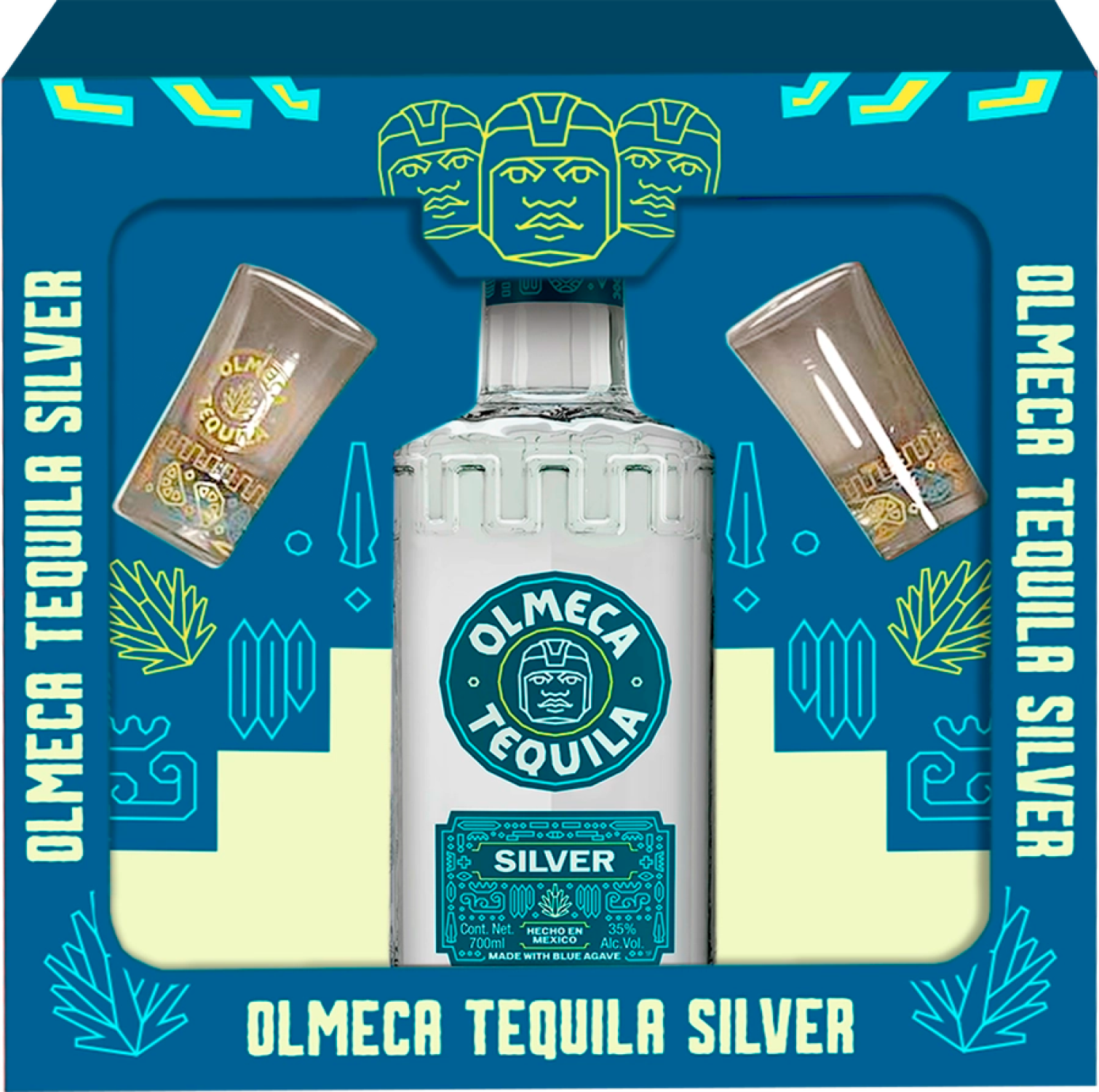 Текила Olmeca Silver with 2 shots in gift box 0,7 л фото