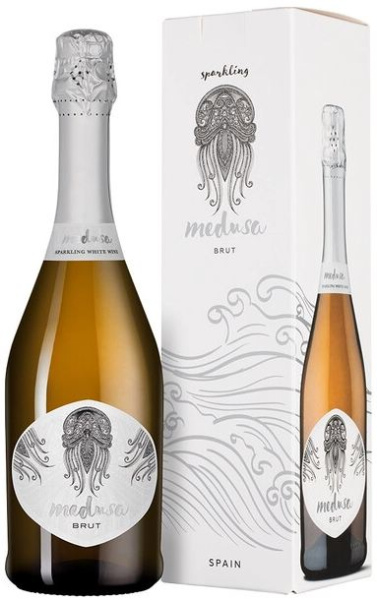 Вино игристое Белое Брют Medusa Brut in gift box 0,75 л фото