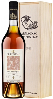 Арманьяк De Pontiac Bas-Armagnac in wooden box 1989 0,7 л фото