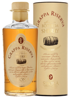 Граппа Sibona Riserva Sherry Wood Finish in metall tube 2017 0,5 л фото