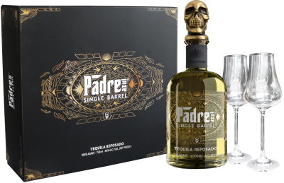 Текила Padre Azul Single Barrel Reposado with 2 glasses in gift box 0,7 л фото