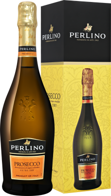 Вино игристое Белое Сухое Perlino Prosecco in gift box 0,75 л фото