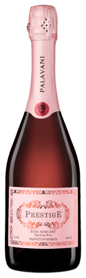 Вино игристое Розовое Полусухое Palavani Prestige Rose Semi-Dry 2021 0,75 л фото