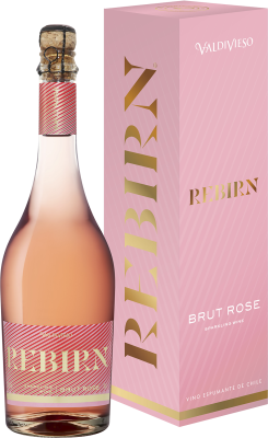 Вино игристое Розовое Брют Valdivieso Rebirn Rose Extra Brut in gift box 2023 0,75 л фото