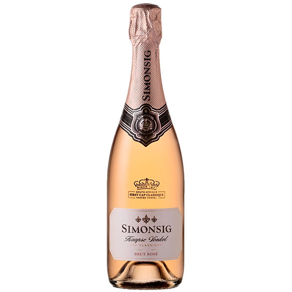 Вино игристое Розовое Брют Simonsig Kaapse Vonkel Cap Classique Brut Rose 0,75 л фото
