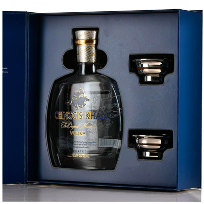 Водка Chinggis Khan with 2 bowls in gift box 0,70 л фото