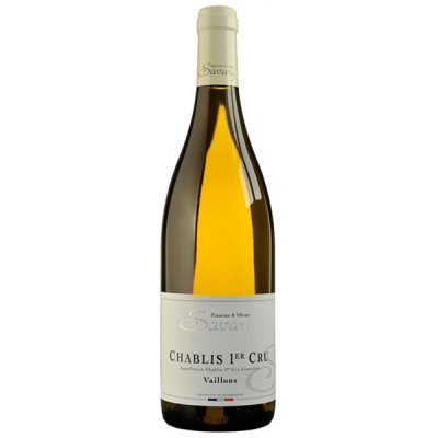 Вино Белое Сухое Francine et Olivier Savary Chablis Premier Cru Vaillons 2020 0,75 л фото