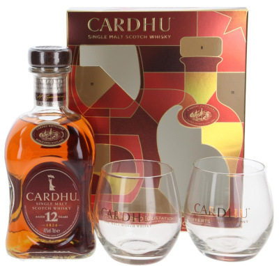 Виски Cardhu 12 Years Old Single Malt Speyside with 2 glasses in gift box 0,7 л фото