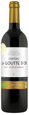 Вино Красное Сухое Château La Goutte D'Or Blaye Côtes de Bordeaux 2020 0,75 л фото