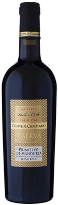 Вино Красное Полусухое Conte di Campiano Primitivo di Manduria Riserva 2020 0,75 л фото