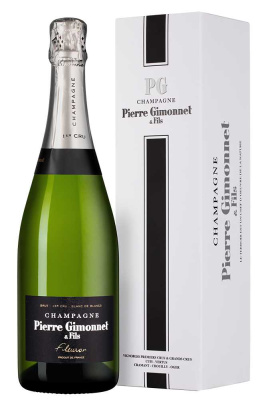 Шампанское Белое Экстра Брют Pierre Gimonnet & Fils Fleuron Blanc de Blancs Premier Cru Brut Champagne in gift box 2019 0,75 л фото
