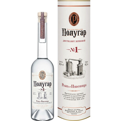 Дистиллят Polugar № 1 Rye & Wheat в тубе 0,5 л фото