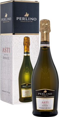 Вино игристое Белое Сладкое Perlino Asti in gift box 0,75 л фото