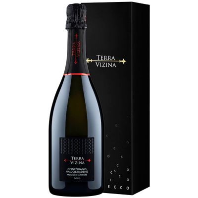 Вино игристое Белое Сухое Terra Vizina Conegliano Valdobbiadene Prosecco Superiore in gift box 2021 0,75 л фото