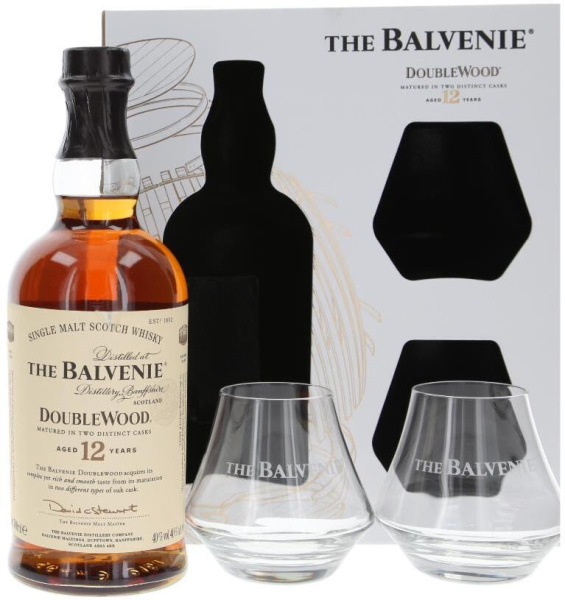 Виски Balvenie Doublewood 12 Years Old Single Malt Speyside with 2 glasses in gift box 0,7 л фото