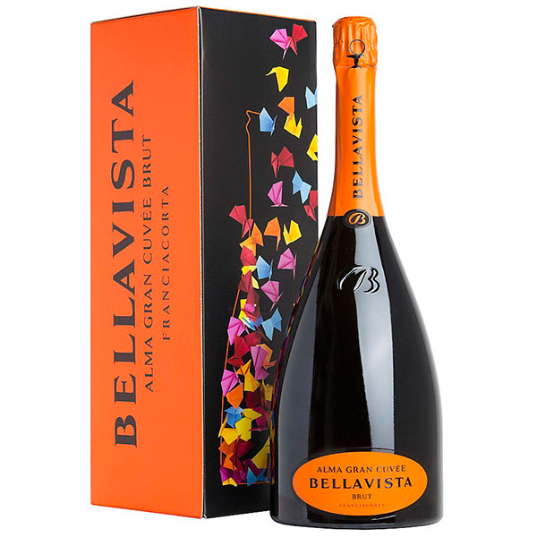 Вино игристое Белое Брют Bellavista Alma Gran Cuvee Franciacorta Brut in gift box 0,75 л фото