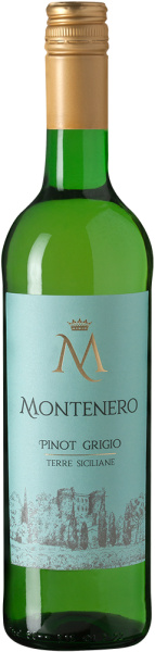 Вино Белое Полусухое Montenero Pinot Grigio Terre Siciliane 2023 0,75 л фото