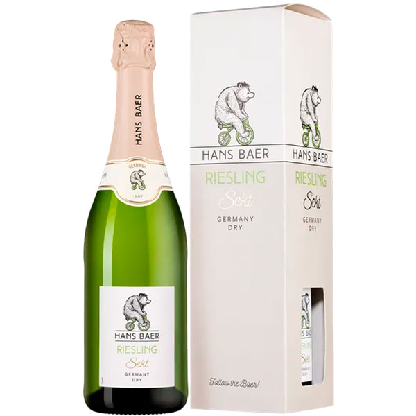 Вино игристое Белое Сухое Hans Baer Riesling Sekt Dry in gift box 0,75 л фото