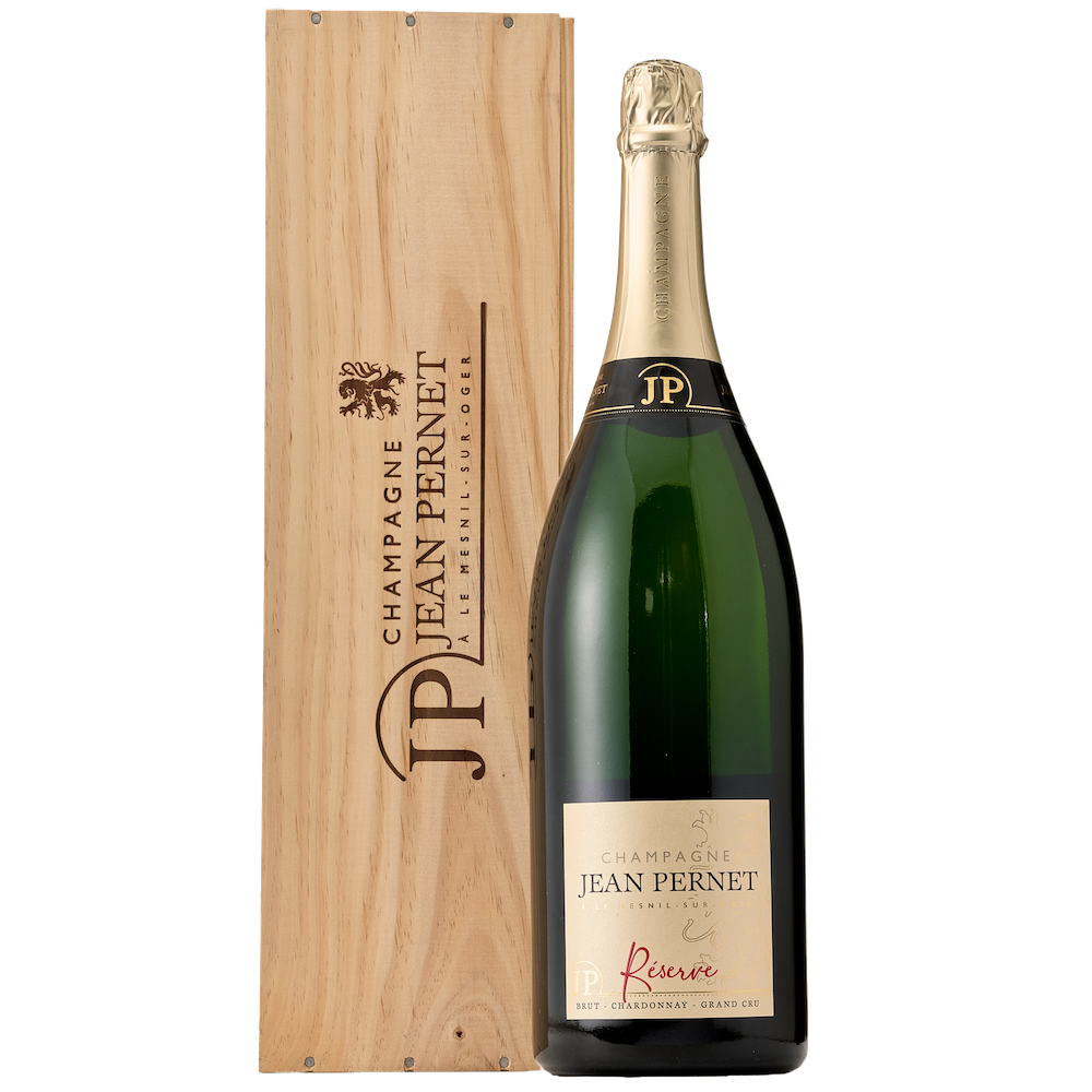 Шампанское Белое Брют Jean Pernet Reserve Brut Champagne in wooden box 2016 3 л фото