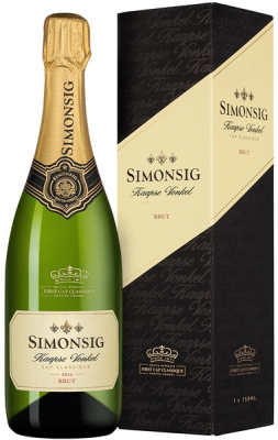 Вино игристое Белое Брют Simonsig Kaapse Vonkel Cap Classique Brut in gift box 2024 0,75 л фото