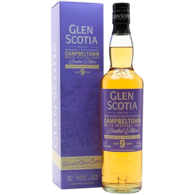 Виски Glen Scotia 9 Years Fino Sherry Finish Single Malt Campbeltown in gift box 0,7 л фото