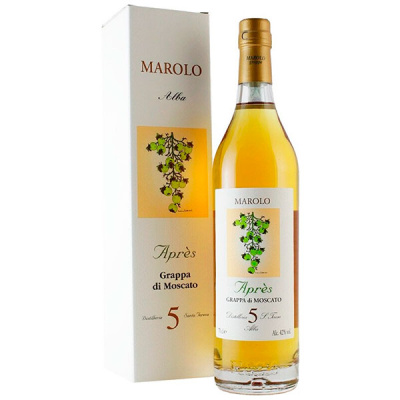 Граппа Marolo Apres Grappa di Moscato in gift box 0,70 л фото