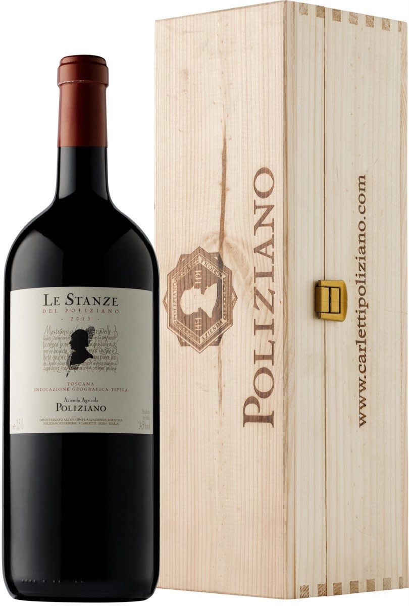 Вино Красное Сухое Poliziano Le Stanze del Poliziano in wooden box 2019 1,5 л фото
