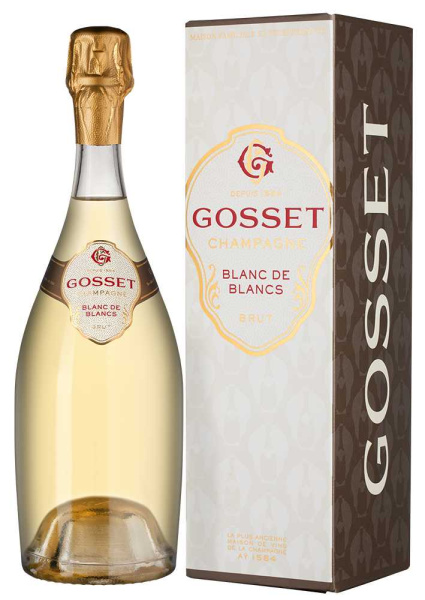 Шампанское Белое Экстра Брют Gosset Grand Blanc de Blancs Brut in gift box 2019 0,75 л фото
