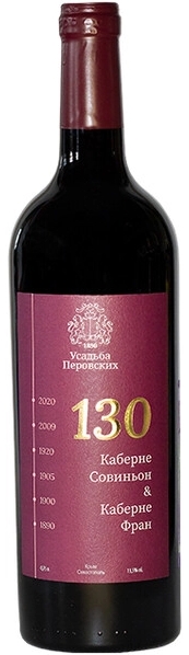 Вино Красное Сухое Usadba Perovskih 130 Cabernet Sauvignon Cabernet Franc Sevastopol 2018 0,75 л фото