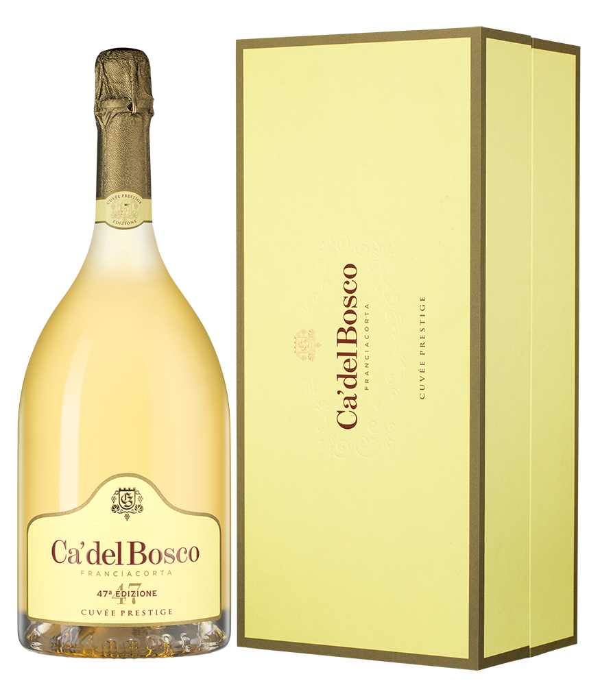 Вино игристое Белое Экстра Брют Ca' Del Bosco Franciacorta Cuvee Prestige in gift box 2022 1,5 л фото