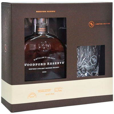 Виски Woodford Reserve Kentucky Straight Bourbon with a glass in gift box 0,75 л фото