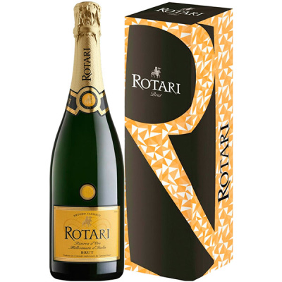 Вино игристое Белое Сухое Rotari Riserva Brut Trento in gift box 2017 0,75 л фото
