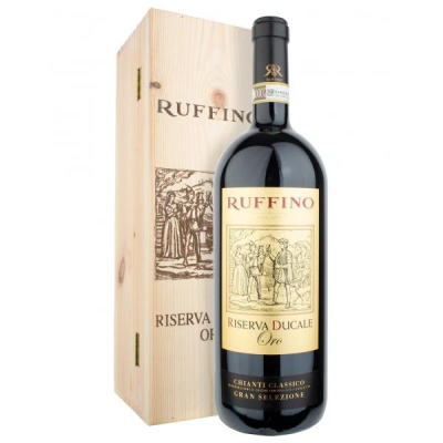 Вино Красное Сухое Ruffino Reserva Dukale Oro Chianti Classico Gran Selezione in wooden box 2015 3 л фото