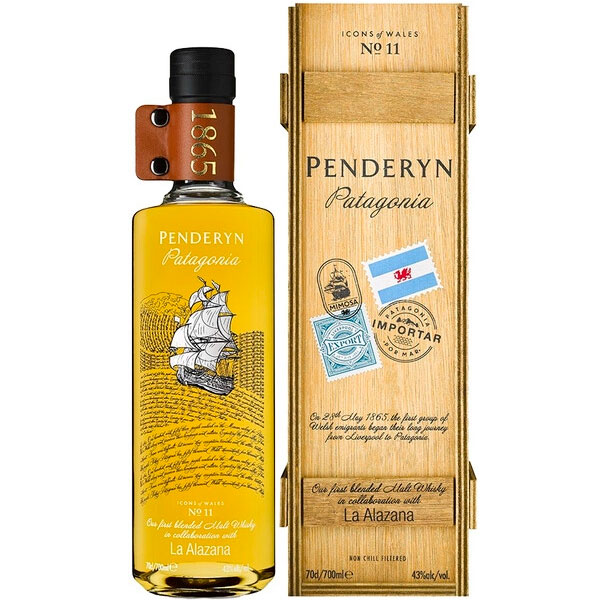Виски Penderyn Patagonia Wales in wooden box 0,7 л фото