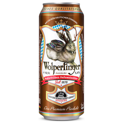 Пиво Вольпертингер Хефевайсбир светлое пастер. нефильтр. 5% 0,5 л ж/б фото