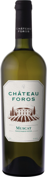 Вино Белое Полусладкое Chateau Foros Muscat 0,75 л фото