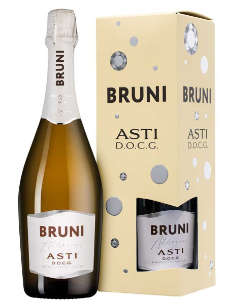 Вино игристое Белое Bruni Asti in gift box 2023 0,75 л фото