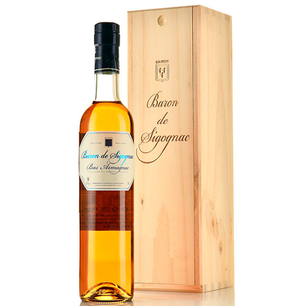 Арманьяк Baron de Sigognac Bas-Armagnac in wooden box 1968 0,50 л фото