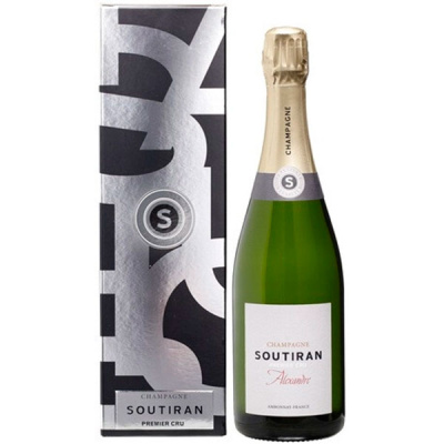 Вино игристое Белое Брют Soutiran Alexandre Premier Cru Brut Champagne in gift box 0,75 л фото